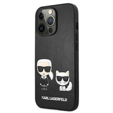Заредете изображение във визуализатора на галерията – Оригинален гръб Karl Lagerfeld за iphone 13 pro (pu k&amp;c fb / black) - TopMag
