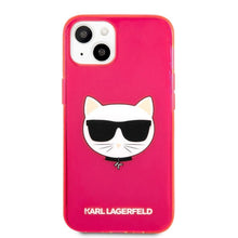 Заредете изображение във визуализатора на галерията – Оригинален гръб Karl Lagerfeld за iphone 13 mini / pink transparent fluo klhcp13schtrp - TopMag
