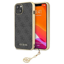 Заредете изображение във визуализатора на галерията – Оригинален калъф Guess за iphone 13 mini (4g charms collection / grey) - TopMag
