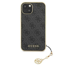 Заредете изображение във визуализатора на галерията – Оригинален калъф Guess за iphone 13 mini (4g charms collection / grey) - TopMag
