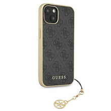 Заредете изображение във визуализатора на галерията – Оригинален калъф Guess за iphone 13 mini (4g charms collection / grey) - TopMag
