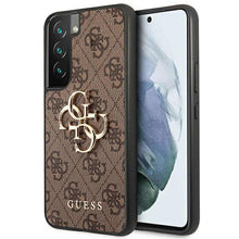 Заредете изображение във визуализатора на галерията – Оригинален Guess калъф за samsung s22 (4g big metal logo / brown) - TopMag

