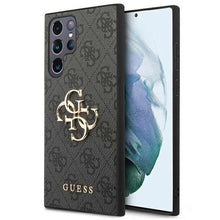 Заредете изображение във визуализатора на галерията – Оригинален Guess калъф за samsung s22 ultra (4g big metal logo / grey) - TopMag
