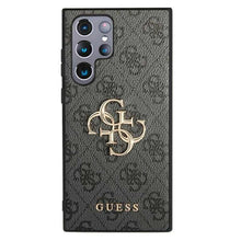 Заредете изображение във визуализатора на галерията – Оригинален Guess калъф за samsung s22 ultra (4g big metal logo / grey) - TopMag
