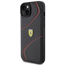 Заредете изображение във визуализатора на галерията – Original FERRARI hardcase Twist Metal Logo FEHCP15MPTWK do Iphone 15 Plus Black
