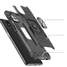 Заредете изображение във визуализатора на галерията – Wozinsky Ring Armor Case Kickstand Tough Rugged Cover for Samsung Galaxy M31s silver
