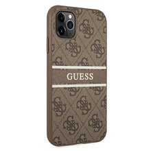Заредете изображение във визуализатора на галерията – Guess GUHCN654GDBR iPhone 11 Pro Max 6,5" brązowy/brown hardcase 4G Stripe
