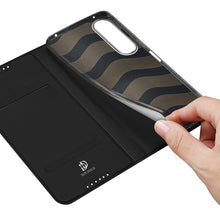 Заредете изображение във визуализатора на галерията – Dux Ducis Skin Pro Case for Sony Xperia 1 V Flip Card Wallet Stand Black
