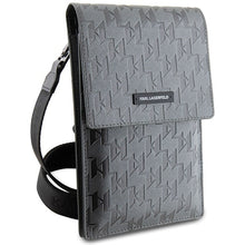 Заредете изображение във визуализатора на галерията – Original KARL LAGERFELD Handbag Saffiano Mongram Plaque KLWBSAMSMG silver
