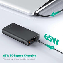Заредете изображение във визуализатора на галерията – Power bank veger t65a - 20 000mah lcd quick charge pd65w black (for laptop also) - TopMag
