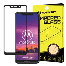 Заредете изображение във визуализатора на галерията – Wozinsky Tempered Glass Full Glue Super Tough Screen Protector Full Coveraged with Frame Case Friendly for Motorola One black
