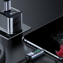 Заредете изображение във визуализатора на галерията – USB C - USB C cable 100W 1.2m with LED display Joyroom S-CC100A16 - black
