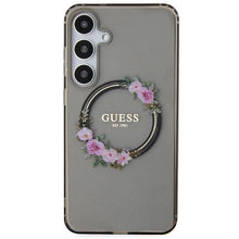Заредете изображение във визуализатора на галерията – Guess IML Flowers Wreath MagSafe case for Samsung Galaxy S24+ - black
