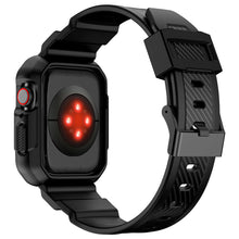 Заредете изображение във визуализатора на галерията – Kingxbar CYF537 2in1 Armored Case for Apple Watch SE, 8, 7, 6, 5, 4, 3, 2, 1 (45, 44, 42 mm) with strap black
