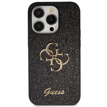 Заредете изображение във визуализатора на галерията – Original Case GUESS hardcase Glitter Script Big 4G GUHCP14LHG4SGK for Iphone 14 Pro black
