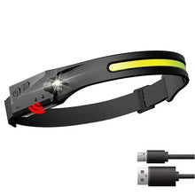 Заредете изображение във визуализатора на галерията – LED headlamp with IPX4 motion sensor USB-C 1200 mAh - black
