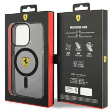 Заредете изображение във визуализатора на галерията – Original FERRARI hardcase Translucent Magsafe FEHMP14XURKK for Iphone 14 Pro Max Black
