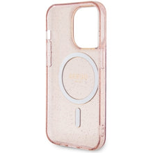 Заредете изображение във визуализатора на галерията – Original Case GUESS hardcase Glitter Gold MagSafe GUHMP14LHCMCGP for Iphone 14 Pro Max pink
