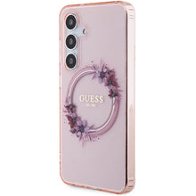 Заредете изображение във визуализатора на галерията – Guess IML Flowers Wreath MagSafe case for Samsung Galaxy S24 - pink
