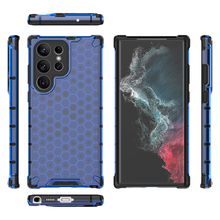 Заредете изображение във визуализатора на галерията – Honeycomb case for Samsung Galaxy S23 Ultra armored hybrid cover blue
