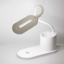 Заредете изображение във визуализатора на галерията – Led desk lamp with wirelles charger 10w cftd03 white - TopMag
