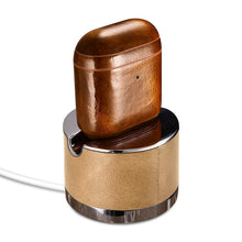 Заредете изображение във визуализатора на галерията – iCarer Leather Oil Wax Genuine Leather Case for AirPods 2 / AirPods 1 light brown (WMAP011-BN)
