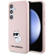 Заредете изображение във визуализатора на галерията – Karl Lagerfeld Silicone Choupette case for Samsung Galaxy S24+ - pink
