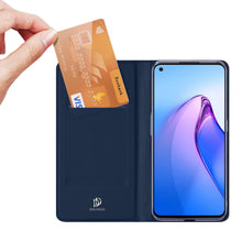 Заредете изображение във визуализатора на галерията – Dux Ducis Skin Pro case for Oppo Reno 8 flip cover card wallet stand blue
