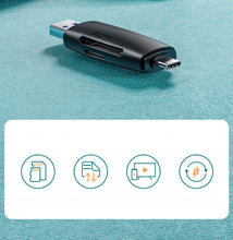 Заредете изображение във визуализатора на галерията – Ugreen adapter SD / micro SD card reader (USB-A / USB-C) black (CM304)
