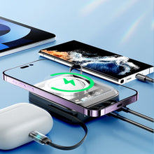 Заредете изображение във визуализатора на галерията – Joyroom induction power bank 10000mAh Icy Series 22.5W with built-in Lightning cable black (JR-L007)
