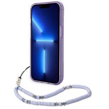 Заредете изображение във визуализатора на галерията – Original faceplate case guess guhcp14shgcohu for iphone 14 (iml electro cam w. strap translucent / purple)
