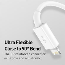 Заредете изображение във визуализатора на галерията – BASEUS cable 3in1 Flash Series II USB A to Micro + Lightning 8-pin + Type C 3,5A 0,5m white P10320105221-01

