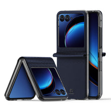 Заредете изображение във визуализатора на галерията – Leather wallet case for Motorola Razr 40 Ultra Dux Ducis Bril - blue
