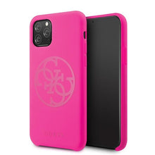 Заредете изображение във визуализатора на галерията – Guess GUHCN58LS4GFU iPhone 11 Pro fuksja/fuchsia hard case Silicone 4G Tone On Tone
