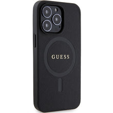 Заредете изображение във визуализатора на галерията – Original Case GUESS hardcase Saffiano MagSafe GUHMP13XPSAHMCK for Iphone 13 Pro Max black

