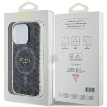 Заредете изображение във визуализатора на галерията – Original faceplate case GUESS GUHMP15LHGCUSTGK for iPhone 15 Pro (Magsafe / IML GCUBE / black)
