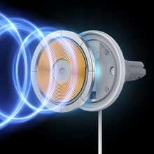Заредете изображение във визуализатора на галерията – Baseus wireless car charger with MagSafe 15W holder for air vent + USB-A 25W white (CW01)
