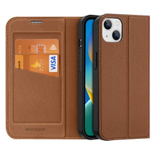 Заредете изображение във визуализатора на галерията – Dux Ducis Skin X2 case for iPhone 14 Plus case with magnetic flap brown
