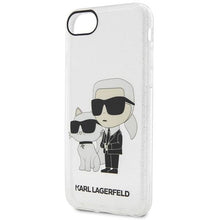 Заредете изображение във визуализатора на галерията – Karl Lagerfeld KLHCI8HNKCTGT iPhone 7/8/ SE 2020 / SE 2022 transparent hardcase Gliter Karl&amp;Choupette
