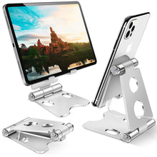 Заредете изображение във визуализатора на галерията – Desktop holder, stand for phone, tablet Type 3 silver
