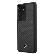 Заредете изображение във визуализатора на галерията – Original faceplate case MERCEDES MEHCS21LRCABK for SAMSUNG S21 Ultra (Dynamic Line / black carbon)
