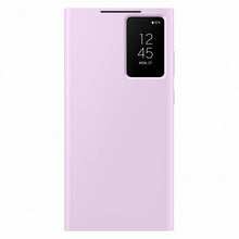 Заредете изображение във визуализатора на галерията – Samsung Smart View Wallet Case for Samsung Galaxy S23 Ultra Cover with Smart Flip Window Card Wallet Lilac (EF-ZS918CVEGWW)

