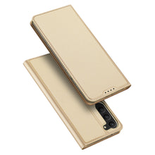 Заредете изображение във визуализатора на галерията – Dux Ducis Skin Pro Case for Samsung Galaxy S23 Flip Card Wallet Stand Gold
