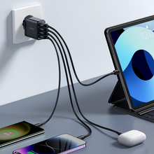 Заредете изображение във визуализатора на галерията – Joyroom JR-TCN03 4xUSB-A 24W 4.8A mains charger - black
