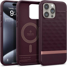 Заредете изображение във визуализатора на галерията – Caseology Parallax Mag case with MagSafe for iPhone 15 Pro - burgundy
