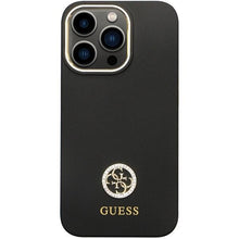 Заредете изображение във визуализатора на галерията – Guess GUHCP13XM4DGPK case for iPhone 13 Pro Max 6.7" - black Silicone Logo Strass 4G

