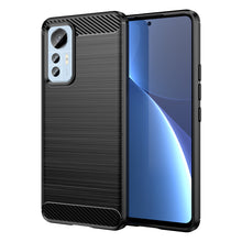 Заредете изображение във визуализатора на галерията – Carbon Case case for Xiaomi 12 Lite flexible silicone carbon cover black
