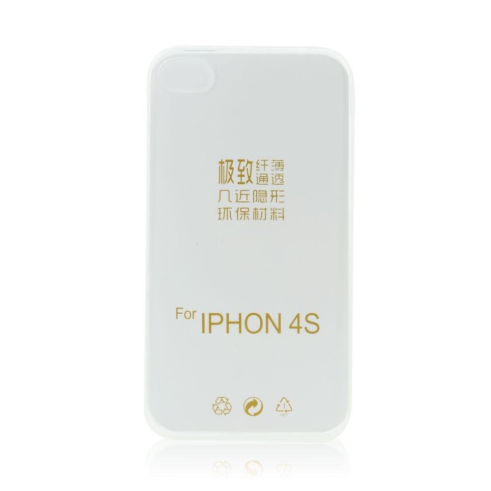 Тънък силиконов гръб 0.3мм за iPhone 4/4s прозрачен - само за 3.59 лв
