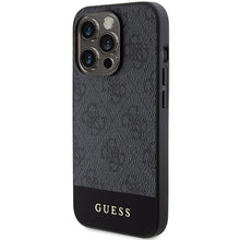 Заредете изображение във визуализатора на галерията – Original Case GUESS hardcase 4G Stripe Collection GUHCP15LG4GLGR for Iphone 15 Pro grey
