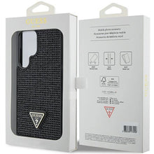 Заредете изображение във визуализатора на галерията – Guess Rhinestone Triangle case for Samsung Galaxy S24 Ultra - black

